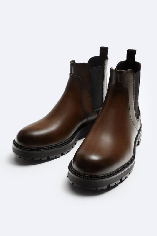 Bottines Chelsea "Chunky Style" – Cuir Noir Polished