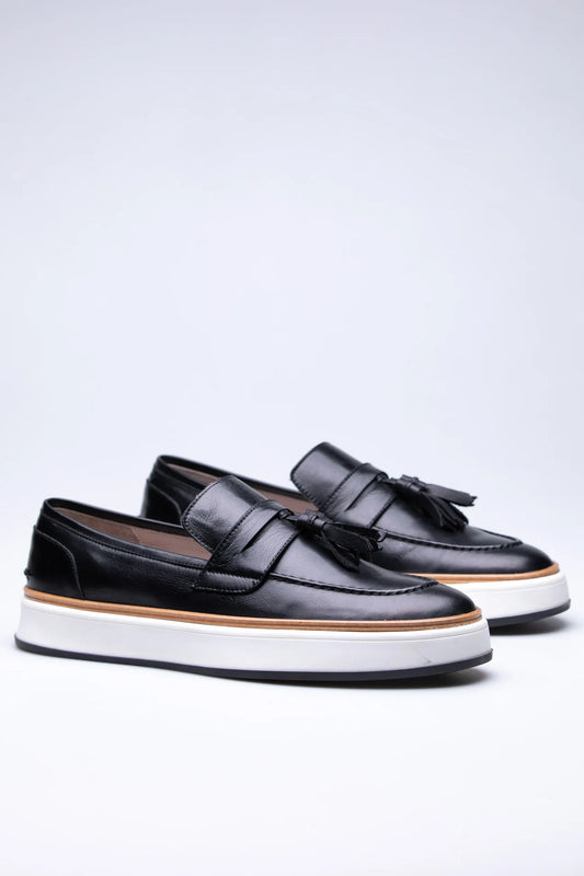 Mocassins Modernes en Cuir à Semelle Plateforme.