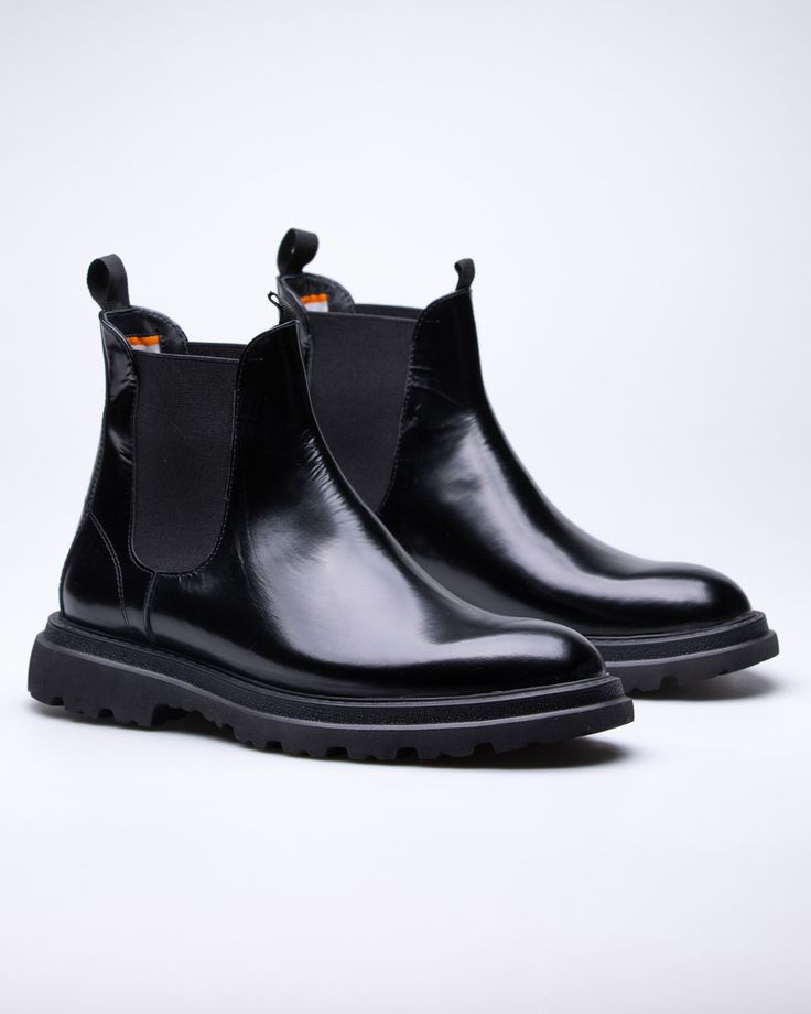 Bottines Chelsea "Chunky Style" – Cuir Noir Polished