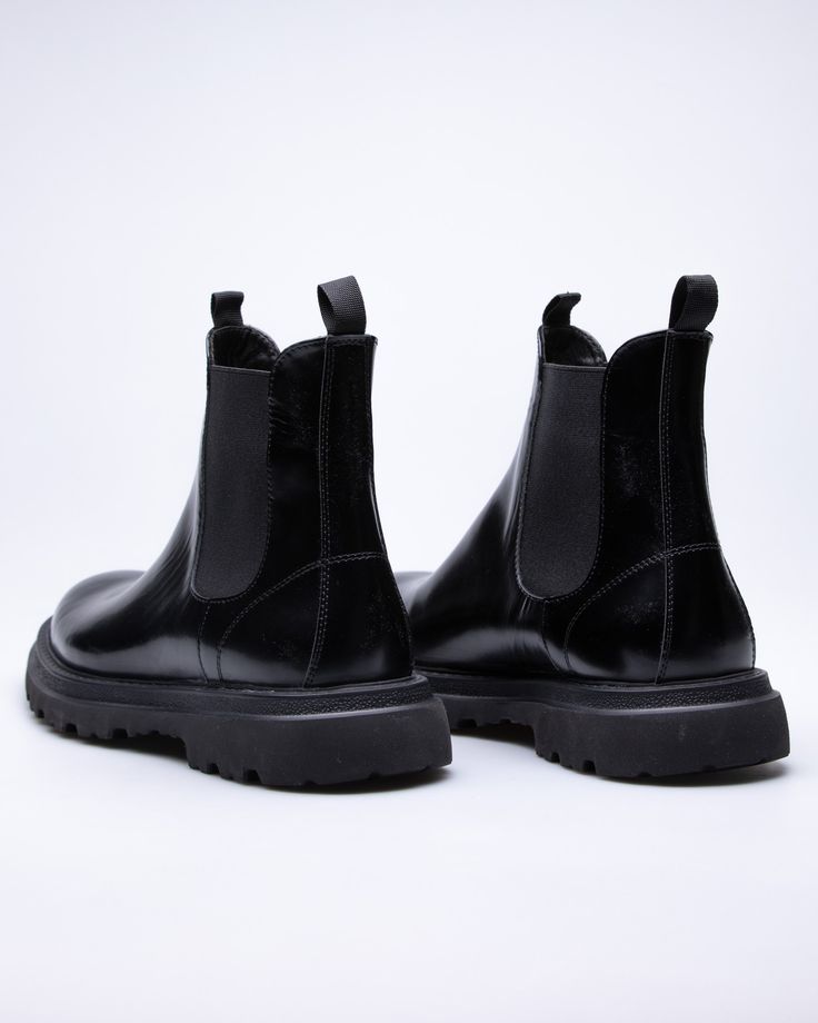 Bottines Chelsea "Chunky Style" – Cuir Noir Polished
