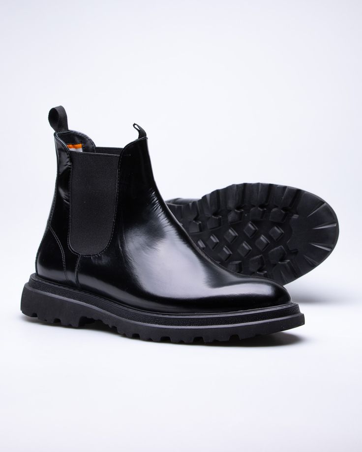 Bottines Chelsea "Chunky Style" – Cuir Noir Polished